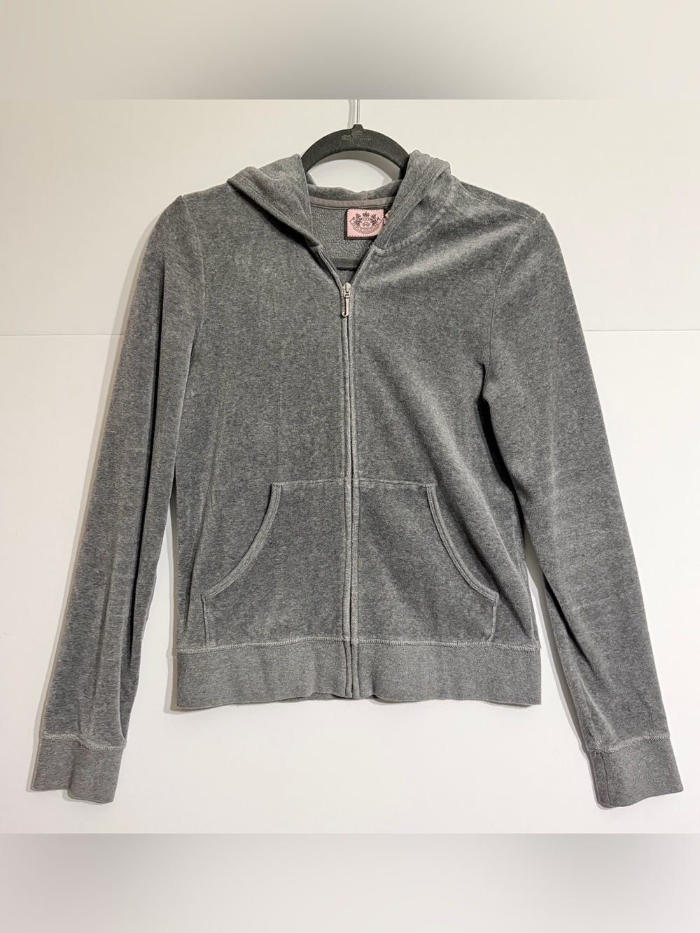 Juicy Couture Gray Velour Zip-Up Hoodie Tracksuit